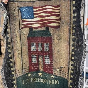 Beautiful Tapestry Throw “Let Freedom Ring”